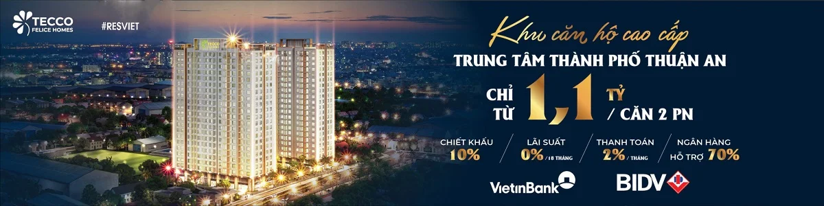 Giá bán căn hộ Tecco Felice Homes tốt nhất thị trường Bình Dương