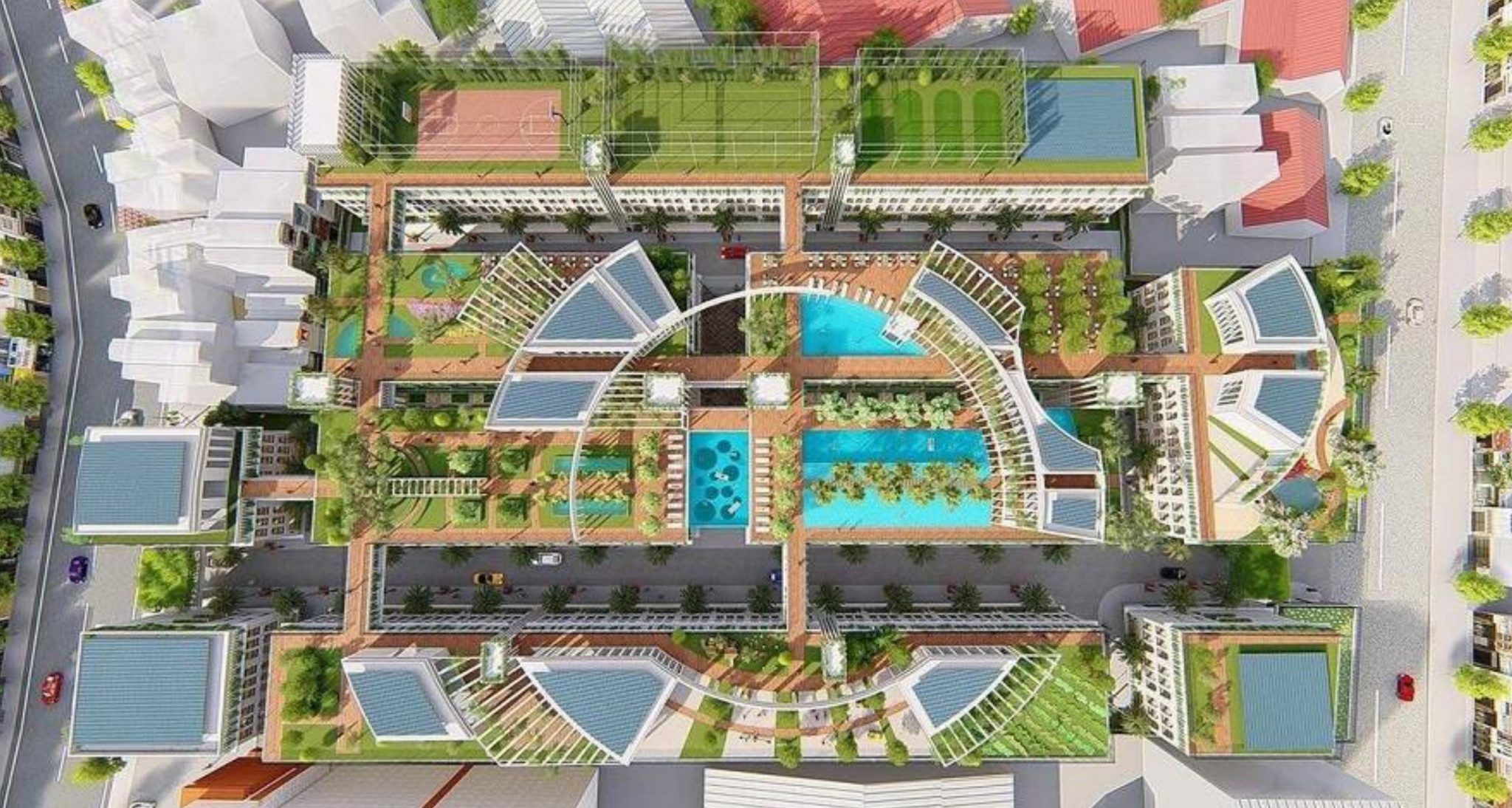 Ảnh chụp tiện ích từ trên cao của dự án Mường Thanh Gò Vấp