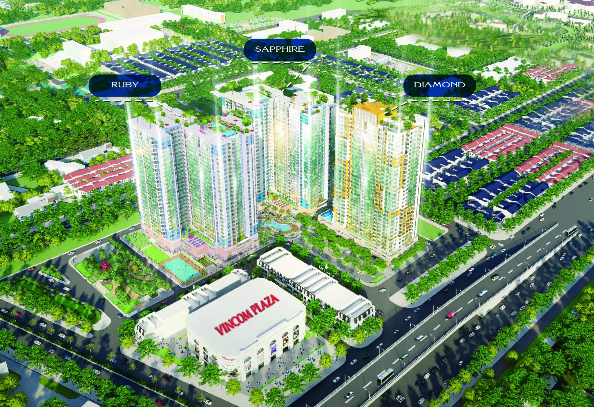 Cảnh quan tổng thế chung cư Charm City Bình Dương