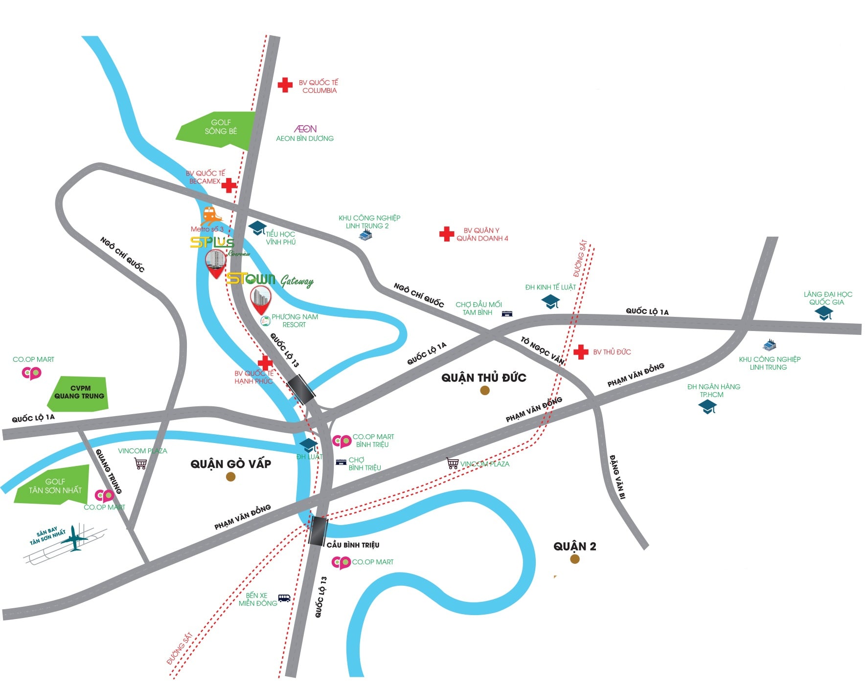 Vị trí dự án STPlus Riverview Thuận An