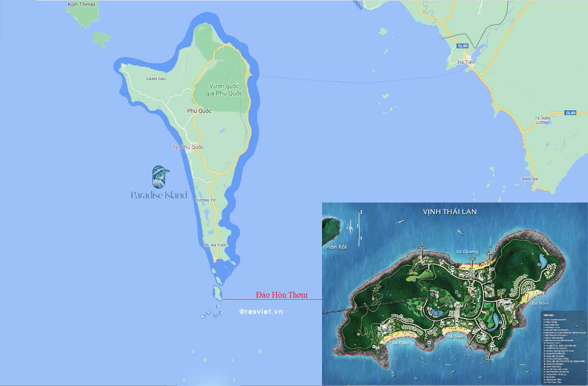 Vị trí dự án Hòn Thơm Paradise Island Phú Quốc